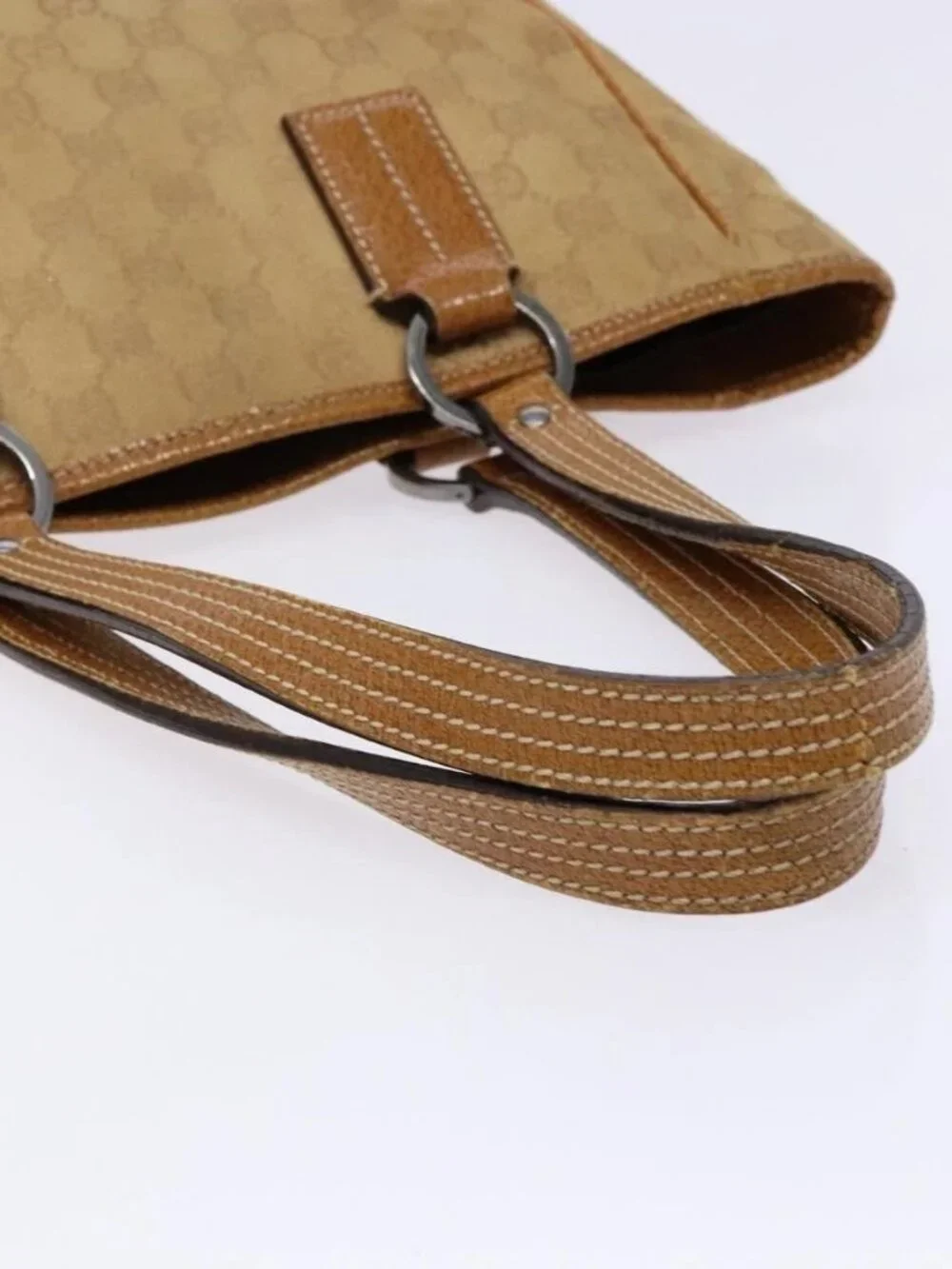 GUCCI GG Canvas Hand Bag Brown 113019 Auth 134527